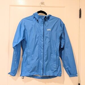 Helly Hansen Loke Waterproof Rain Jacket Light Blue Windproof Lightweight Small